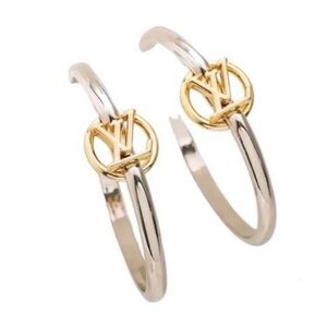 Luxury Silver 18K Gold Hoop Earrings
